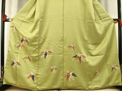 平和屋着物●訪問着　駒刺繍　草花文　金彩　西武百貨店扱い　正絹　逸品　AABL3154fy