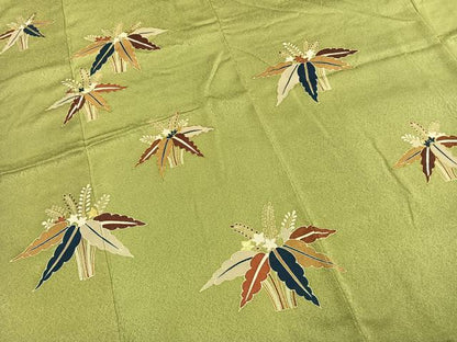 平和屋着物●訪問着　駒刺繍　草花文　金彩　西武百貨店扱い　正絹　逸品　AABL3154fy
