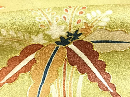 平和屋着物●訪問着　駒刺繍　草花文　金彩　西武百貨店扱い　正絹　逸品　AABL3154fy