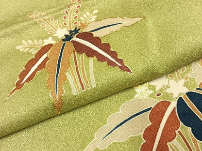 平和屋着物●訪問着　駒刺繍　草花文　金彩　西武百貨店扱い　正絹　逸品　AABL3154fy