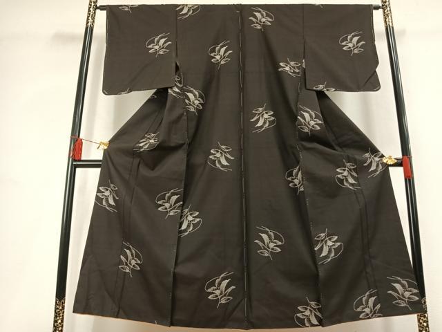 平和屋着物●本場大島紬　9マルキ　地空き　草花文　正絹　逸品　未使用　AABL3156fy