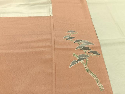 平和屋着物●訪問着　友禅　枝松文　暈し染め　正絹　逸品　AABL3158fy