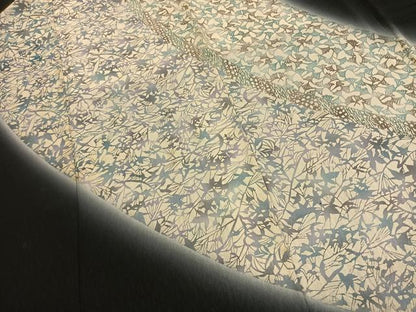 平和屋着物●訪問着　型染め　枝葉文　暈し染め　黒地　正絹　逸品　AABL3160fy