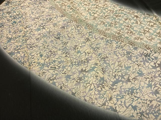 平和屋着物●訪問着　型染め　枝葉文　暈し染め　黒地　正絹　逸品　AABL3160fy