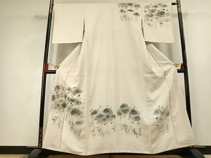 平和屋着物●東京友禅　熊谷好博子　訪問着　手描き　草花文　高島屋扱い　正絹　逸品　AABL3161fy