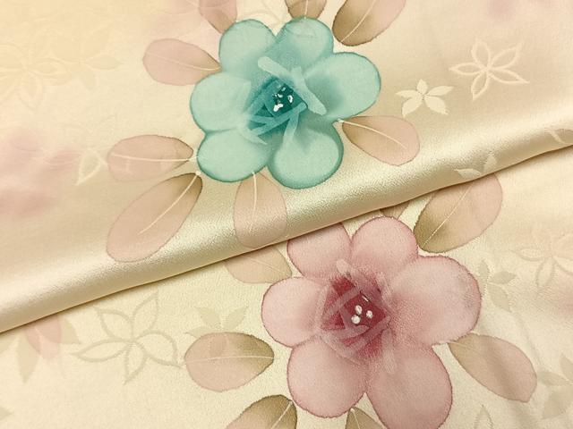平和屋着物●上質な小紋　草花文　暈し染め　正絹　逸品　AABL3164fy