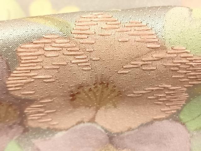 平和屋着物●訪問着　絵無工房　刺繍　枝花文　暈し染め　金銀彩　正絹　逸品　AABL3168fy