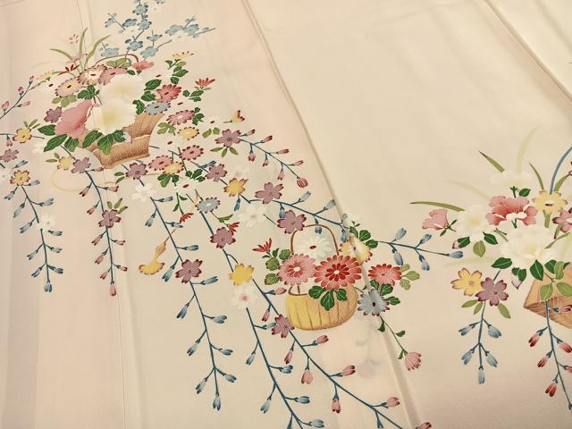 平和屋着物●訪問着　友禅　作家物　草花文　そごう百貨店扱い　正絹　逸品　AABL3169fy