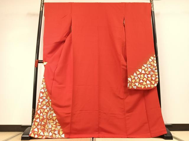 平和屋着物●豪華振袖　幾何学文様　金銀彩　銀通し地　正絹　逸品　AABL3172fy