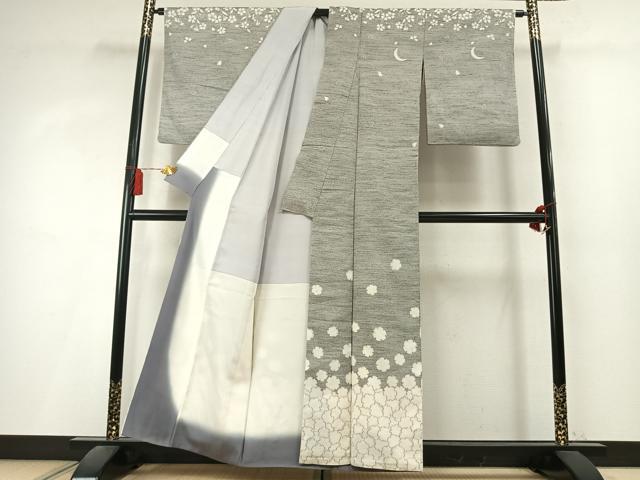 平和屋着物●訪問着　紬地　雪輪重ね文　正絹　逸品　AABL3173fy