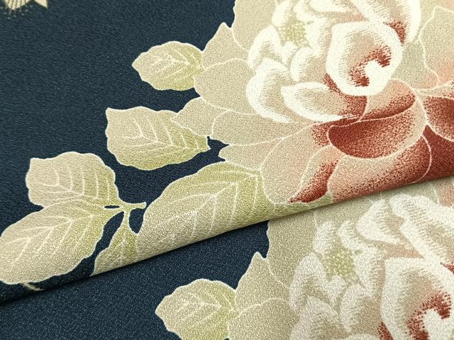 平和屋着物●小紋　草花文　洗える着物　未使用　AABL3174fy