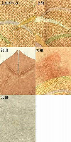 平和屋着物●訪問着　駒刺繍　花菱文　金糸　金彩　正絹　逸品　AABL3175fy