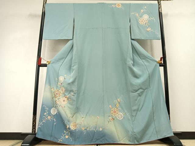 平和屋着物●訪問着　吉祥花文　暈し染め　金銀彩　正絹　逸品　AABL3176fy