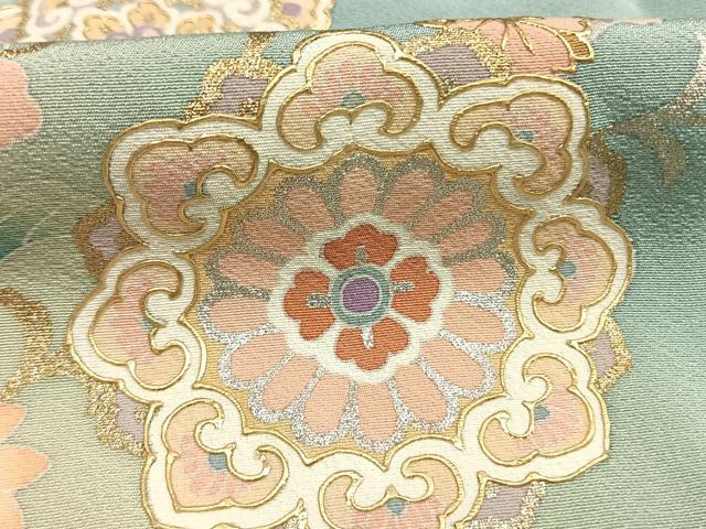 平和屋着物●訪問着　吉祥花文　暈し染め　金銀彩　正絹　逸品　AABL3176fy