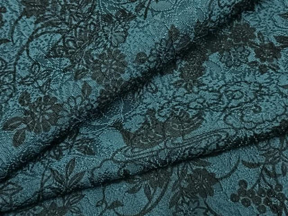 平和屋着物●上質な小紋　藍　型染め　花鳥文　正絹　逸品　AABL3177fy
