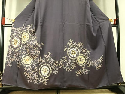 平和屋着物●訪問着　駒刺繍　吉祥花文　金彩　正絹　逸品　AABL3179fy