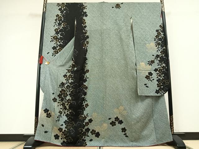 平和屋着物●豪華振袖　総絞り　舞桜文　金彩　正絹　逸品　AABL3182fy