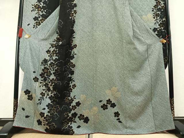 平和屋着物●豪華振袖　総絞り　舞桜文　金彩　正絹　逸品　AABL3182fy