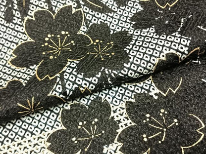 平和屋着物●豪華振袖　総絞り　舞桜文　金彩　正絹　逸品　AABL3182fy