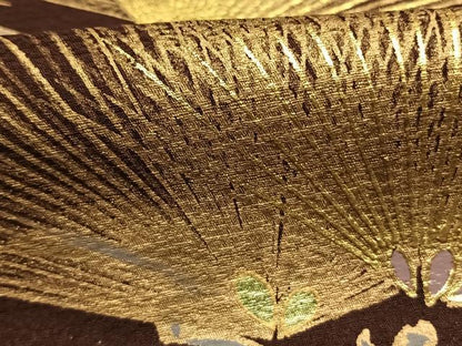 平和屋着物●金彩友禅作家　金彩の魔術師　堀省平　金煌織　訪問着　枝松文　金彩　正絹　逸品　AABL3185fy
