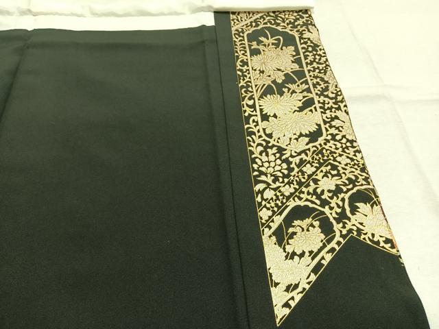 平和屋着物●豪華黒留袖　花鳥文　金彩　正絹　逸品　AABL3188fy