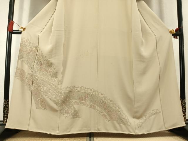 平和屋着物●訪問着　中国三大刺繍　スワトウ刺繍　汕頭刺繍　総刺繍　花鳥文　正絹　逸品　AABL3189fy