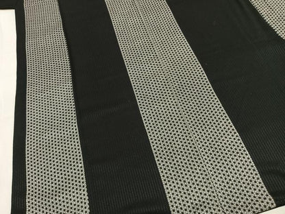 平和屋着物●内田秀一　江戸小紋　麻の葉間道　黒地　正絹　逸品　未使用　AABL3190fy