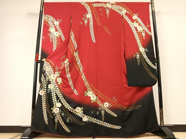 平和屋着物●豪華振袖　辻が花　暈し染め　金銀彩　正絹　逸品　AABL3191fy