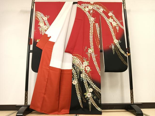 平和屋着物●豪華振袖　辻が花　暈し染め　金銀彩　正絹　逸品　AABL3191fy