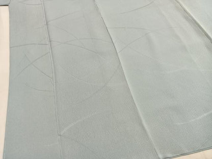 平和屋着物●上質な色無地　抽象地紋　白藍色　正絹　逸品　未使用　AABL3203fy