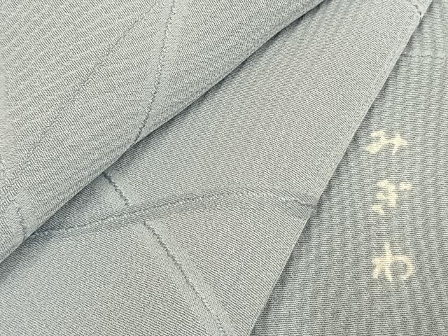 平和屋着物●上質な色無地　抽象地紋　白藍色　正絹　逸品　未使用　AABL3203fy