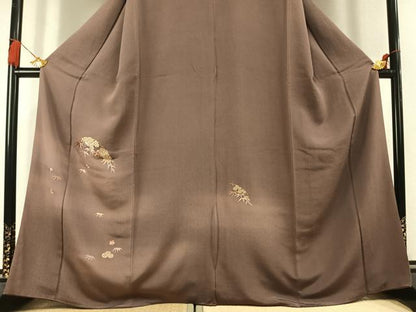 平和屋着物●訪問着　総刺繍　駒刺繍　竹　梅　暈し染め　鬼しぼ縮緬　正絹　逸品　AABL3205fy
