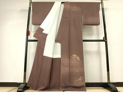 平和屋着物●訪問着　総刺繍　駒刺繍　竹　梅　暈し染め　鬼しぼ縮緬　正絹　逸品　AABL3205fy