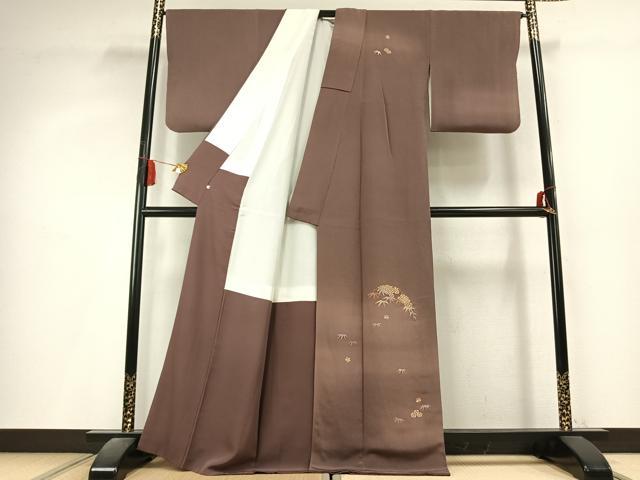 平和屋着物●訪問着　総刺繍　駒刺繍　竹　梅　暈し染め　鬼しぼ縮緬　正絹　逸品　AABL3205fy
