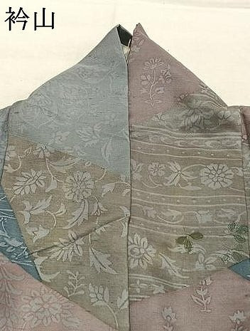 平和屋着物●訪問着　紬地　中国三大刺繍　スワトウ刺繍　汕頭刺繍　枝花文　金糸　正絹　逸品　AABL3207fy