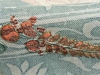 平和屋着物●訪問着　紬地　中国三大刺繍　スワトウ刺繍　汕頭刺繍　枝花文　金糸　正絹　逸品　AABL3207fy