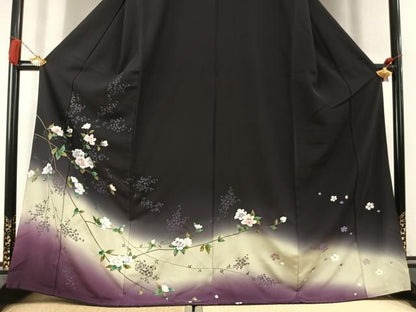 平和屋着物●訪問着　枝花文　暈し染め　金彩　正絹　逸品　AABL3208fy