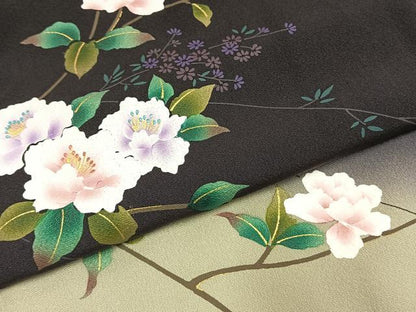 平和屋着物●訪問着　枝花文　暈し染め　金彩　正絹　逸品　AABL3208fy