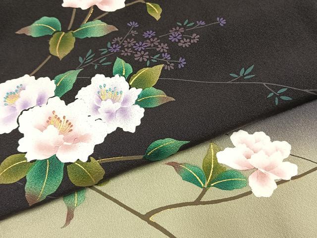平和屋着物●訪問着　枝花文　暈し染め　金彩　正絹　逸品　AABL3208fy