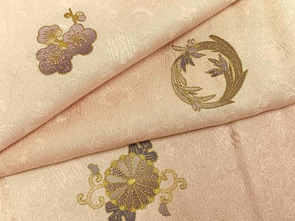 平和屋着物●上質な小紋　刺繍　花唐草文　暈し染め　金糸　金彩　さが美扱い　正絹　逸品　AABL3209fy