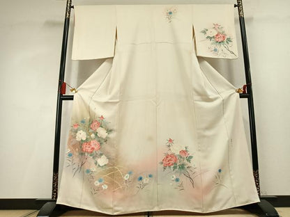 平和屋着物●京友禅の第一人者　松井青々　訪問着　草花文　暈し染め　金彩　正絹　逸品　AABL3210fy