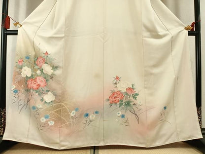 平和屋着物●京友禅の第一人者　松井青々　訪問着　草花文　暈し染め　金彩　正絹　逸品　AABL3210fy