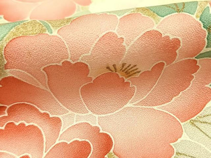 平和屋着物●京友禅の第一人者　松井青々　訪問着　草花文　暈し染め　金彩　正絹　逸品　AABL3210fy