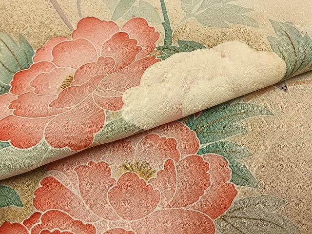 平和屋着物●京友禅の第一人者　松井青々　訪問着　草花文　暈し染め　金彩　正絹　逸品　AABL3210fy