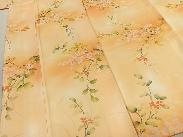 平和屋着物●上質な小紋　地紋起こし　枝花文　暈し染め　正絹　逸品　AABL3225fy