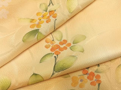 平和屋着物●上質な小紋　地紋起こし　枝花文　暈し染め　正絹　逸品　AABL3225fy