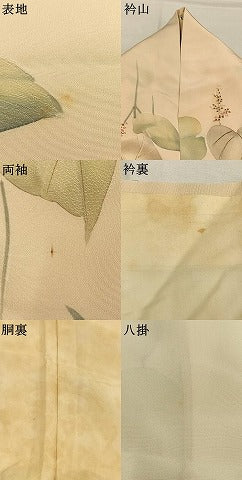 平和屋着物●上質な小紋　地紋起こし　草花文　正絹　逸品　AABL3227fy