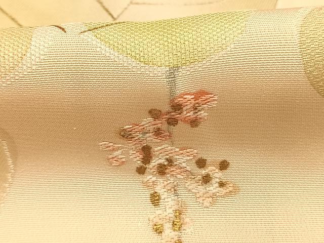 平和屋着物●上質な小紋　地紋起こし　草花文　正絹　逸品　AABL3227fy