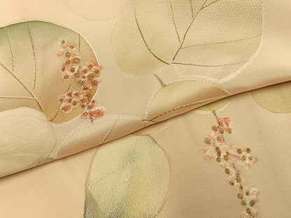 平和屋着物●上質な小紋　地紋起こし　草花文　正絹　逸品　AABL3227fy