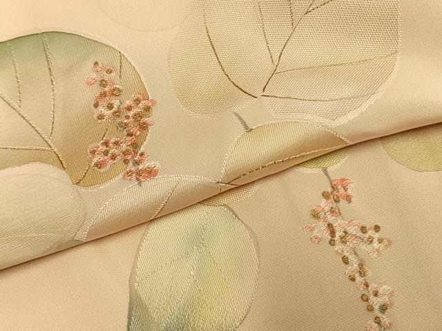 平和屋着物●上質な小紋　地紋起こし　草花文　正絹　逸品　AABL3227fy